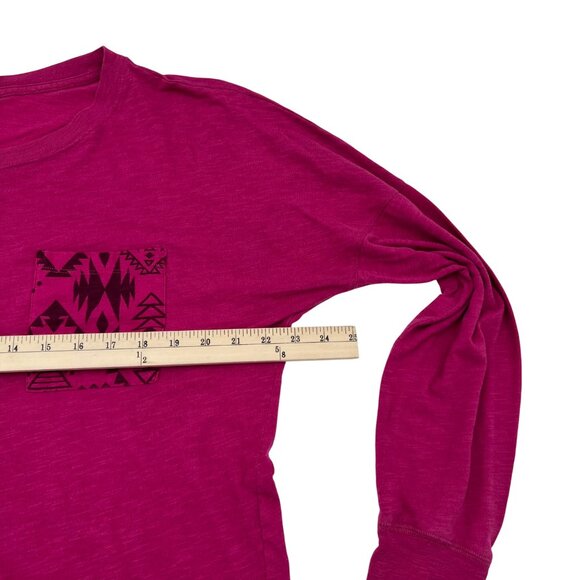 Victorias Secret Pink Long Sleeve Aztec Print Pocket Top Large - Picture 5 of 7
